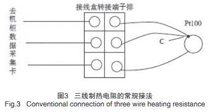 三線制熱電阻常規(guī)接線圖示